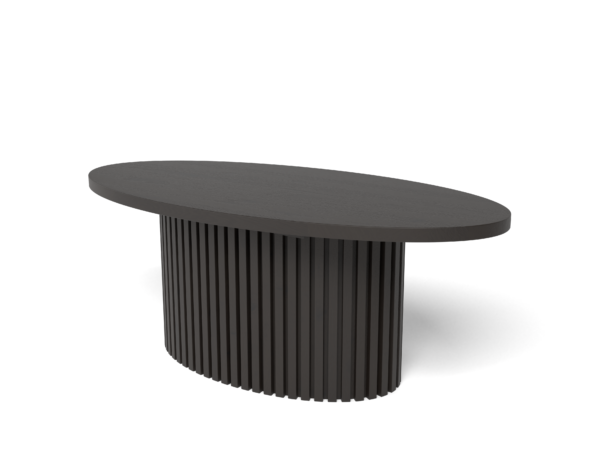 TIMO ovalt soffbord i svartbetsad lackad ek